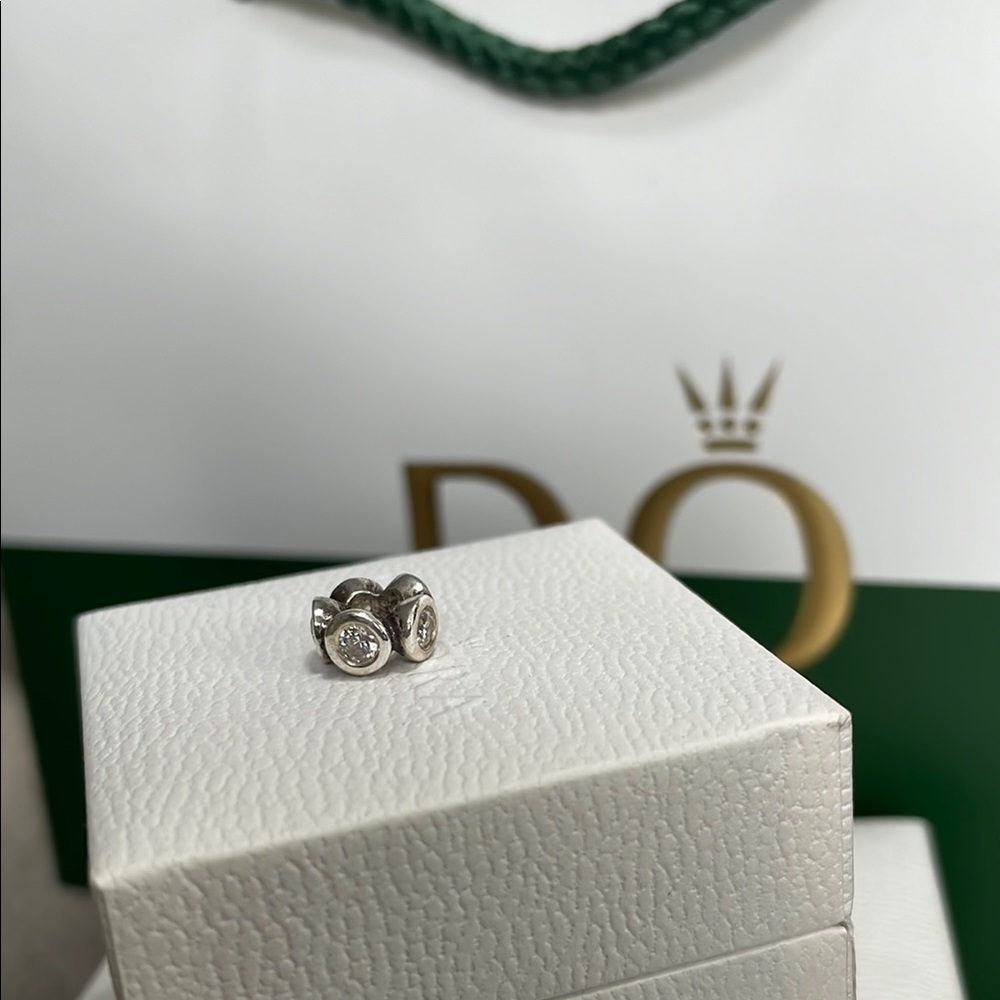 Pandora CZ Round Gem Spacer Charm RETIRED
